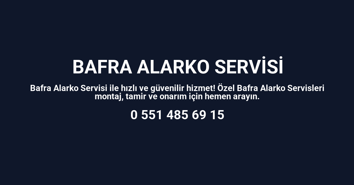 Bafra Alarko Servisi